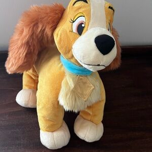 Plush Lady and the Tramp Disney Store Toy with Blue Collar